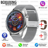 BOXUXING 2026 New GPS Sports Smart Watch Men 360*360 AMOLED Screen Heart rate Bluetooth Call IP67 Waterproof Man Smartwatch Man