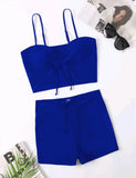 Drawstring Front Shorts Bikinis 2026 High Waist Swimsuit Women Swimwear Female Bathers Bathing Swimming Swim Suit Beachwear
