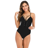 Sexy One Piece Swimsuit Swimwear Women Leaf Print Patchwork Hollow Cross Straps Backless Beachwear Bathing Suit Banadores Mujer
