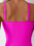 2026 Sexy Mesh Swimsuit One Piece Ring Link Strappy Swimwear Women Solid Bathers Bathing Swimming Swim Suit Female Beachwear
