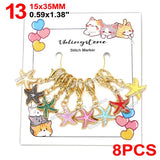 Cat Knitting Stitch Markers Metal Animal Enamel Charms Crochet Locking Knitting Markers Sew Accessories