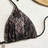 Mesh Sexy Bikinis Female Swimsuits Women Three-Piece Swimwear Beach Swimming Wear Bathing Suits Brazilian Bikini Set Pool Bather