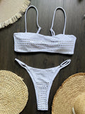 Black rhinestone process bikini sexy thong split swimsuit 2-piece beach set