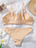 Hot selling solid color 2-piece underwear set multi-color daily four season Bra set comfortable to wear sexy Lingerie 2611