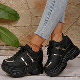 Chunky Platform Sports Sneakers Women Fashion Lace Up Thick Bottom Vulcanized Shoes Woman Plus Size 42 Non Slip Sport Shoes