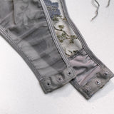 Bikini Fashion Sexy Butterfly Embroidery Slim-Fit Sexy All-Match Jumpsuit for Women