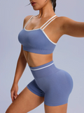 2PCS Yoga Set Women Push Up Bra Shorts Yoga Set Tracksuit Workout Overalls Fitness Gym Sport Outfit Tummy Control Sportswear New