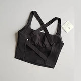 Women's Shock Absorbing Sports Bra Gathered Design Running Fitness Vest Underwear Quick Dry Comfortable Bra for Active Women