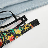 Women's Sexy Embroidered Flower Underwear Set with Steel Hoop Gather Push Up Comfortable Close fitting Bra Set J0124