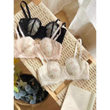 Summer Rabbit Cup Bralette Large Bust Light Support Thin Lace Beachwear Pure Comfort Wirefree Anti-Sagging Bra AU S-XL MOYISU