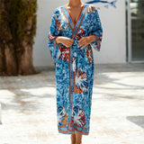 13 Colors Printed With Belt Crochet Knitted Tunic Beach Cover Up Cover-ups Beach Dress Beach Wear Beachwear Female Women K7201