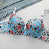 2-Pieces High quality Women's Flower Printed Bra Underwear Set Women's Autumn/Winter New Underwear Underwear Underwear A2173