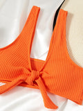 2026 Bowknot Sporty Bikinis Solid Swimwear Female Sexy Swimsuit Women Bathers Bathing Swimming Swim Suit Beachwear
