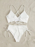 Sexy Bandage High Waist Brazilian Bikinis Sets Swimsuit Swimwear Swimming Suit for Women 2023 New Bikini Mujer Biquinis