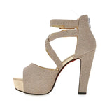 Women's Sandals Summer New Style Fashion Fish Mouth Open Toe Buckle Thick Heel High Heel Women's Shoes Plus Size 33-43 High 11cm