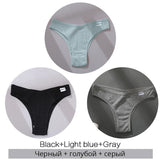 3Pcs/Set Women Cotton Panties Sexy V Waist Briefs T-Back Brazilian Underpants Female M-XL Underwear Girls Breathable Intimates