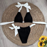 Halter Bikini 2024 Sexy Women Swimsuits Female Swimwear Micro Bikini Set Brazilian Biquini Swimming Suit Solid Beachwear