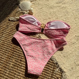 Toucheart 2 Piece Macarons Lingerie Sexy Female Lingerie Strapless Split Swimsuit Bikini Lingerie Sexy Hot Sensual Exotic Sets