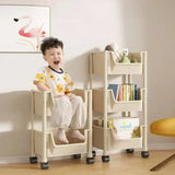 Mobile Storage Shelf] Mobile Plastic Storage Shelf Unit with Wheels - Practical Shelf for Living Room, Bedroom, Dormitory Amagi