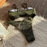 New Sexy Ribbed Brazilian Bikini Padded Bathing Suit Bather Swim Female Swimsuit Two-Pieces Bikini Set Women Swimwear V6343R
