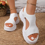 Summer Hollow Out Platform Sandals Women Fashion Open Toe Arch Support Sandal Woman Thick Bottom High Heel Sports Sandals Female