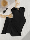 XS - L 6 Colors With Skirt Cut Out Women Swimwear Bandeau Metal Ring Bather Bathing Suit Swim One Piece Swimsuit Female K8108