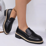 Patent Leather Thick Heels Loafers Women Spring New Mixed Color Med Heel Office Pumps Woman Plus Size 43 Slip On Single Shoes