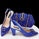 Doershow beautiful Italian Shoes And Bag Sets For Evening Party With Stones Italian Leather Handbags Match Bags! 1-30