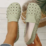 Concise Solid Hollow Flat Shoes for Women Summer Comfortable Shallow Women's Flat Shoes Slip On Walking Woman Flats Shoes