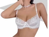French Anime Style Lingerie Set Ultra Thin White Lace Bra Small Breasts Push Up Traceless Bralette Pure Desire Gathering Sexy BB
