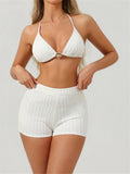S - XL New With Cover Up Female Swimsuit High Waist Bikini Women Swimwear Bather Bathing Suit Swim Three-pieces Bikini set K8084