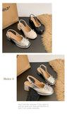 Thick Heel Women Sandals Height Increase Cover Toes Slingbacks Muels Shoes Elegant Stripper Party Dress Female Sandalias