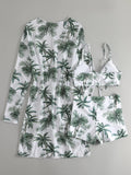 New Sexy 3 Pieces Suit for Women Neck Hanging Bikini Set+Cover-up Swimwear Sunproof Tankini High Waist Shorts Swimsuit Beachwear