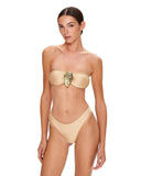 2025 New Sexy Tube Top Bikini set and Skirt Swimwear Women Metal Decoration Bodysuit Lace-up Bathing Suit Beachwear Biquini