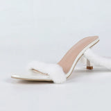 High Heel Sandal for Women Open Toe Large Size Suit Female White Summer Shoes All-Match High-heeled Peep Big Stiletto Girl