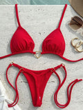 Heart-shaped Halter Micro Thong Bikini Female Swimsuit Women Swimwear Two-pieces Bikini Set Brazilian Bather Bathing Suit Swim