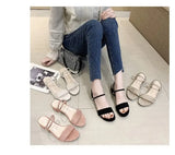 Women Sandals Chunky Heels Slides Summer 2026 Elegant Shoes Women Slipper Big Size 34-42 Fashion Summer Sandal Women