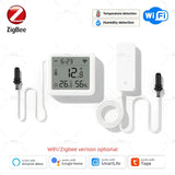 Tuya WiFi Zigbee Temperature Humidity Meter with External Probe Sensor Optional Digital LCD Screen Thermometer for Fish Tank
