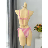 4PCS Striped With Long Sleeve Pants Bikini Female Swimsuit Women Swimwear Bather Bathing Suit Swim Four-pieces Bikini set K8072