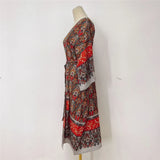 Printed Long Sleeve Crochet Knitted Cardigan Tunic Beach Cover Up Cover-ups Beach Dress Beach Wear Beachwear Female Women K7203