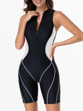 2026 Zipper Sleeveless Swimsuit Women One Piece Slim Swimwear Female Rush Guard Bathing Swimming Swim Surfing Suit Beachwear XXL