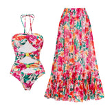 2026 New Fashion High Quality One Piece Swimsuit Skirt Swimsuit Print Padded Swimwear Women Slimming Bathing Suit Beach Wear