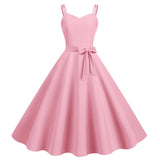 Womens Sleeveless Dress 1950s Housewife Evening Party Prom Dress Temperament Womens Dresses Female Holiday Loose Beach Dresses