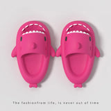 Summer Ice Cream Shark Slippers for Couples Cute Anti-Slip Thick Sole Indoor Bathroom Slides Men Women Beach Street Sandals