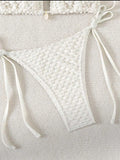 Sexy White Shell String Bikini 2026 Women Luxury Push Up Bra Tie Side Thong Swimsuit Brazilian Beach Bathing Suit Micro Swimwear