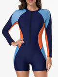 2026 Zipper Slim Swimsuit Women Long Sleeves One Piece Swimwear Female Bather Bathing Swimming Swim Surf Suit Beachwear
