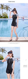 New Short Sleeve High Waist Two Pieces Swimwear Women Swimsuit Hot Spring Surf Bathing Swimming Suit Female Beach Wear