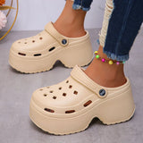 Soft Chunky Heels Sandals Women Fashion Closed Toe Platform Sandals Woman Summer Solid Color Non-Slip Beach Casual Sandalias