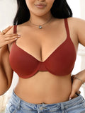Daily Women's Push up Bra Basic Solid Plus Size Comfort Shoulder Straps Minimizer Side Support Underwire Bra