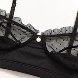 Flounce Sexy Lingerie Lace Bra Set Transparent Underwear Hot Erotic Lingerie Set Push Up Bra And Panty Set Porno Briefs Sets
